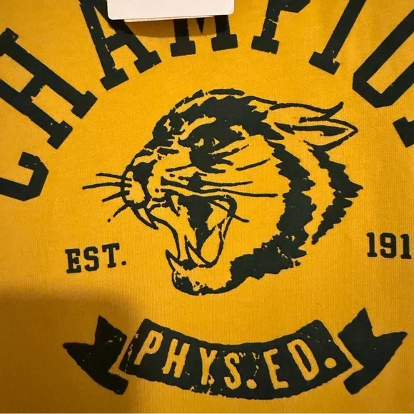 Champion physical education cougar tee lemon curry Large New - Picture 3 of 6